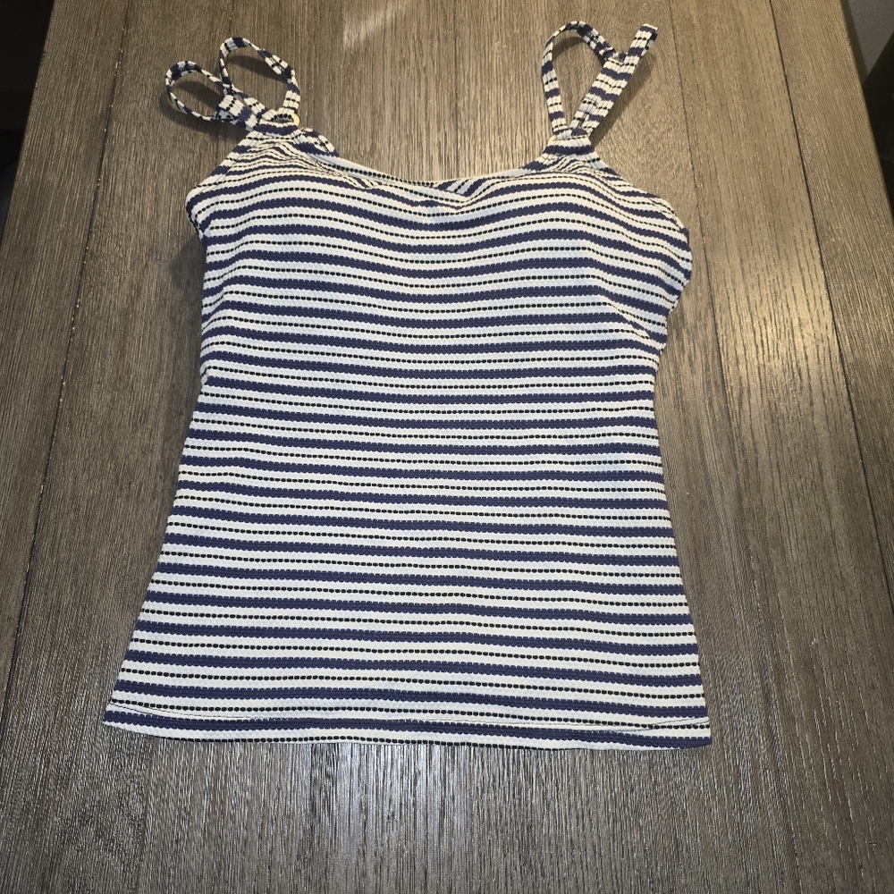 Croft & Borrow Sz. 10 Black/white Stripe Tankini